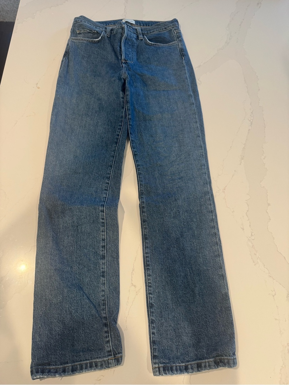 Favorite Daughter Vivi Straight-Leg Jeans in Medium Blue Wash